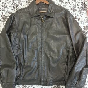 Excelled 100% leather jacket w/ classic look mens biker/minimalist/ vintage look